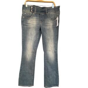 BDG Women Jeans Size 32 Triple Button Blue Mid Rise Bootcut Indigo Rinse Western